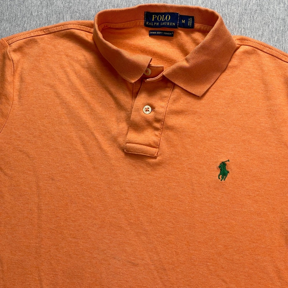 Polo Ralph Lauren Polo Mens M Pima Soft Touch Orange Short Sleeve Pony Logo